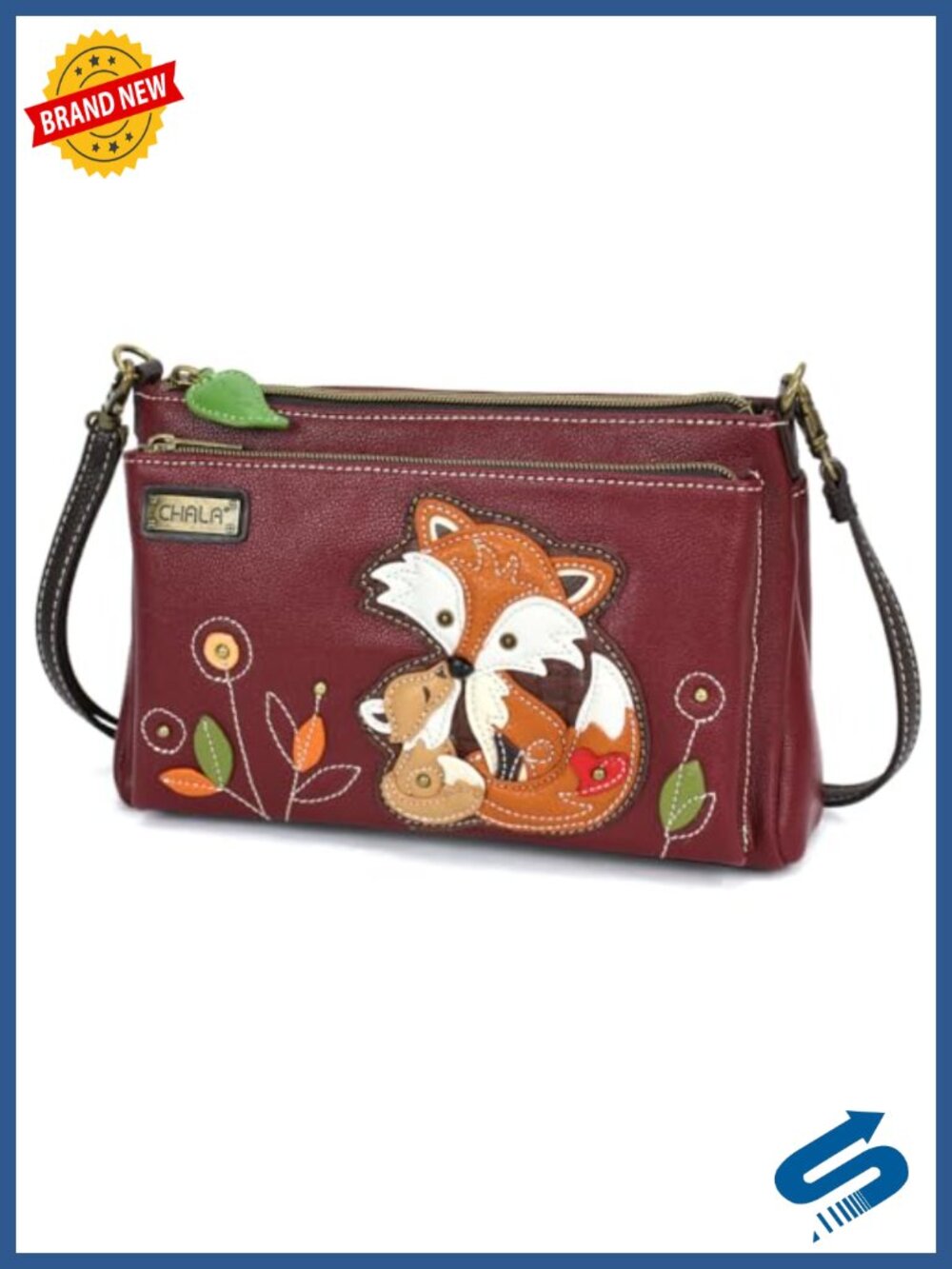 RFID Protected Vegan Leather Deluxe Crossbody Bag with Adjustable Straps